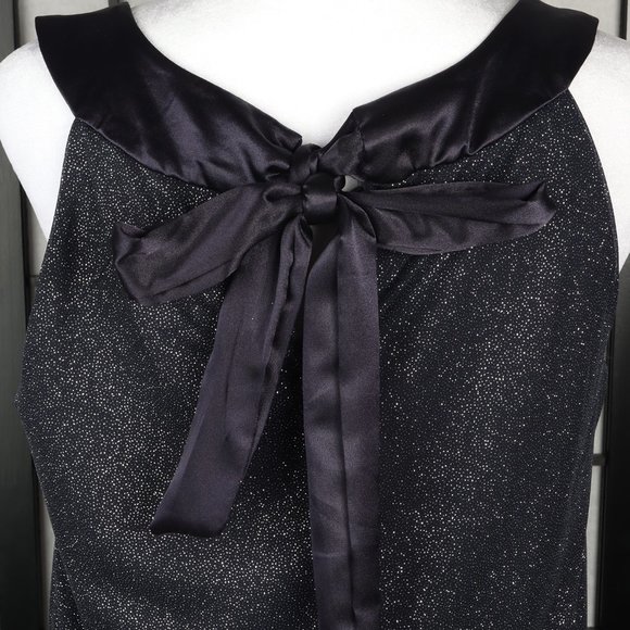 Women's Black Shimmery Bow Tie Back Dress - Med. - Picture 5 of 6